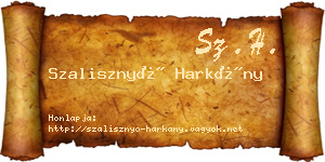 Szalisznyó Harkány névjegykártya